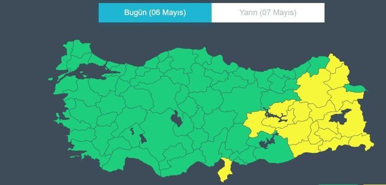 18 ile sağanak uyarısı 6 Mayıs hava durumu: Bugün hava nasıl olacak